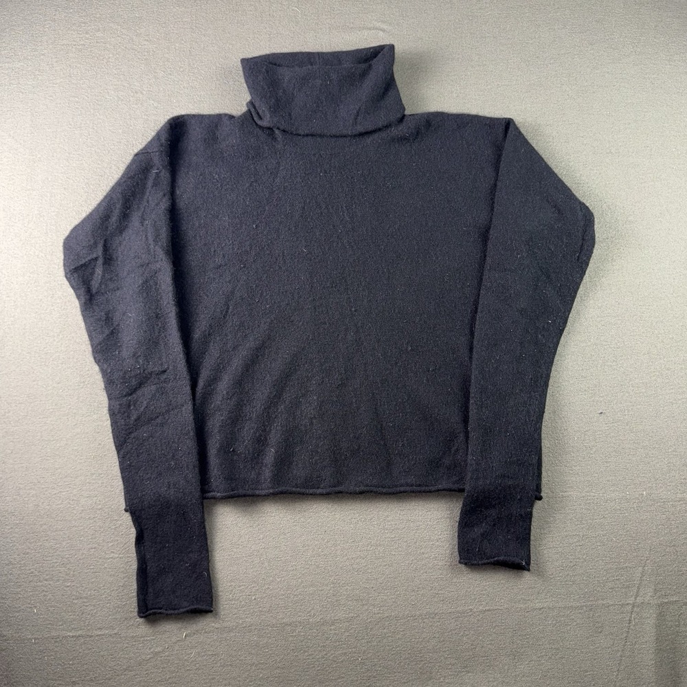 Free People Black Cashmere Silk Turtleneck Sweater Womens Medium Pullover